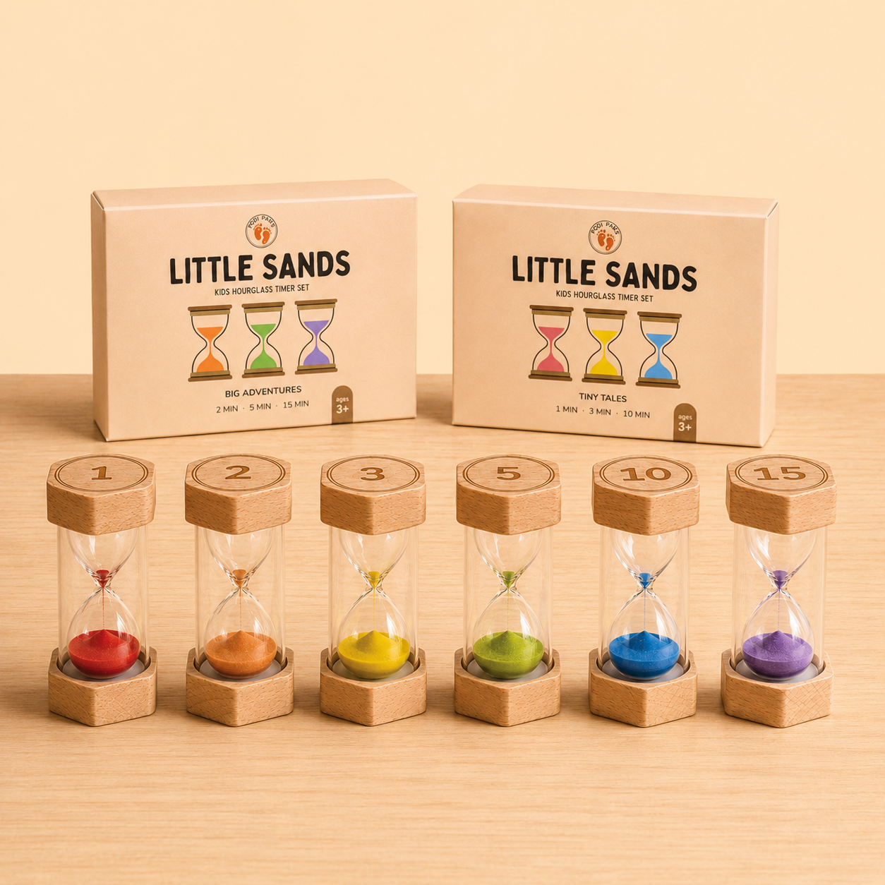 Little Sands Visual Timers Rainbow 1 2 3 5 10 15 minute visual timers - kids routines kids transitions calm parenting tools tips hacks time management independence confidence screen-free silent montessori inspired