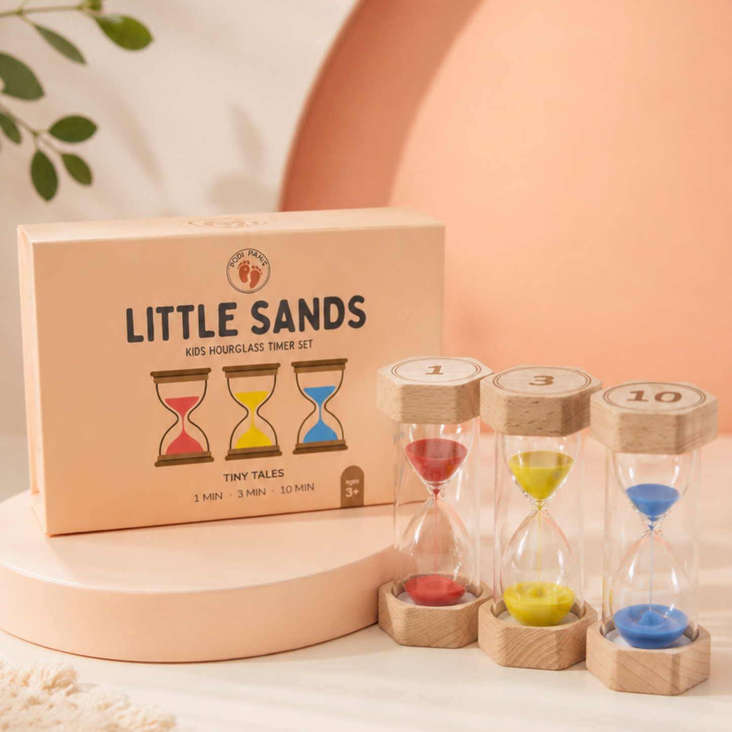 Little Sands Visual Timers Tiny Tales 1 minute 3 minute 10 minute - kids routines kids transitions calm parenting tools tips hacks time management independence confidence screen-free silent montessori inspired